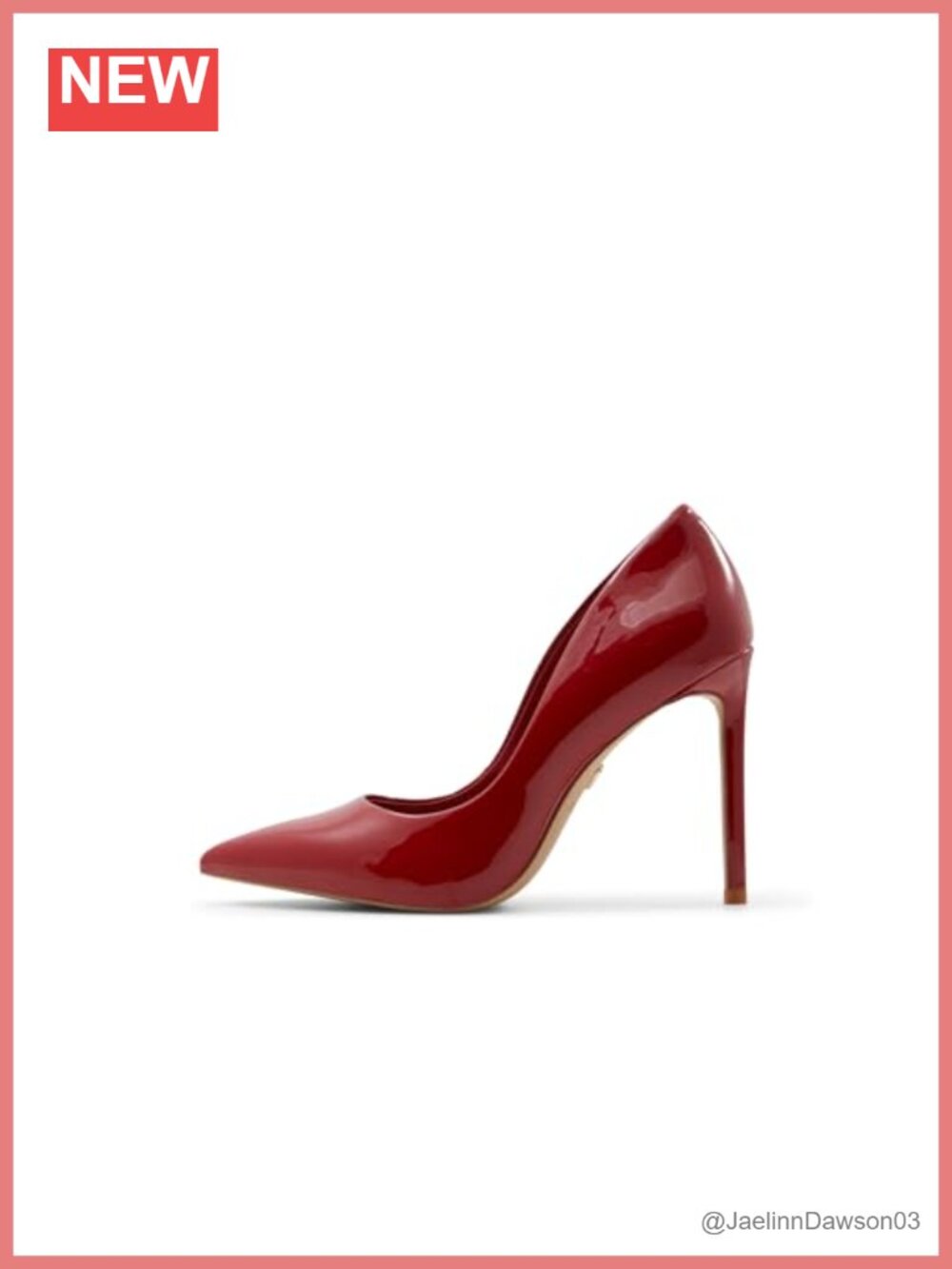 Red Stiletto Heel Pointed Toe Slip-On Pump with Cushioned Insole